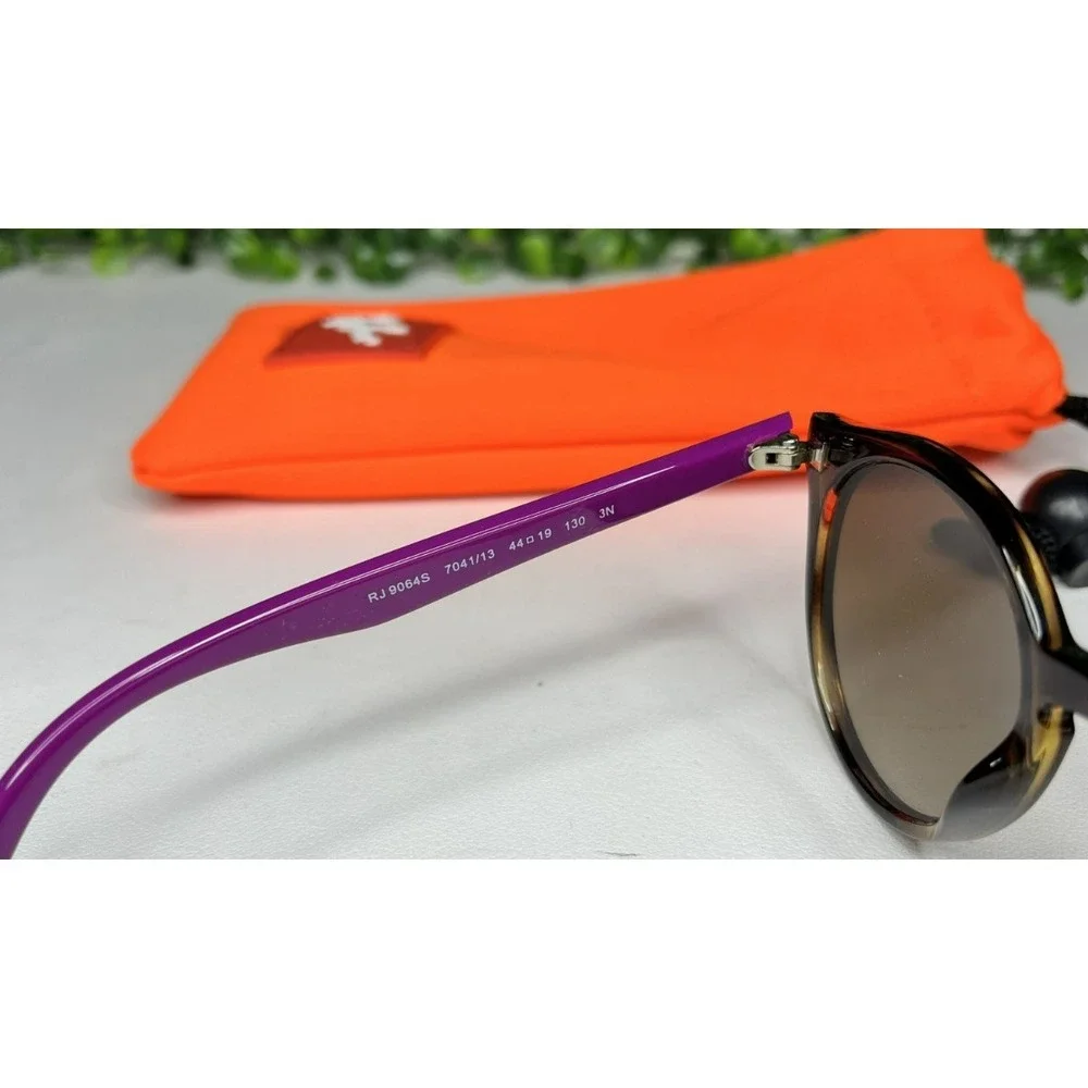 Ray-Ban RJ9064S  Kid Children Junior Round Brown Sunglasses, 44mm - PREOWNED